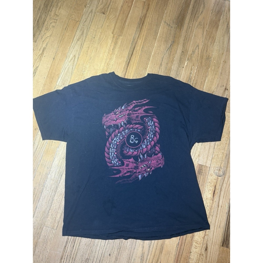 Dungeons and Dragons T-Shirt Mens 2XL Red Dragon Ouroboros D&D Logo 2021 - Picture 5 of 8